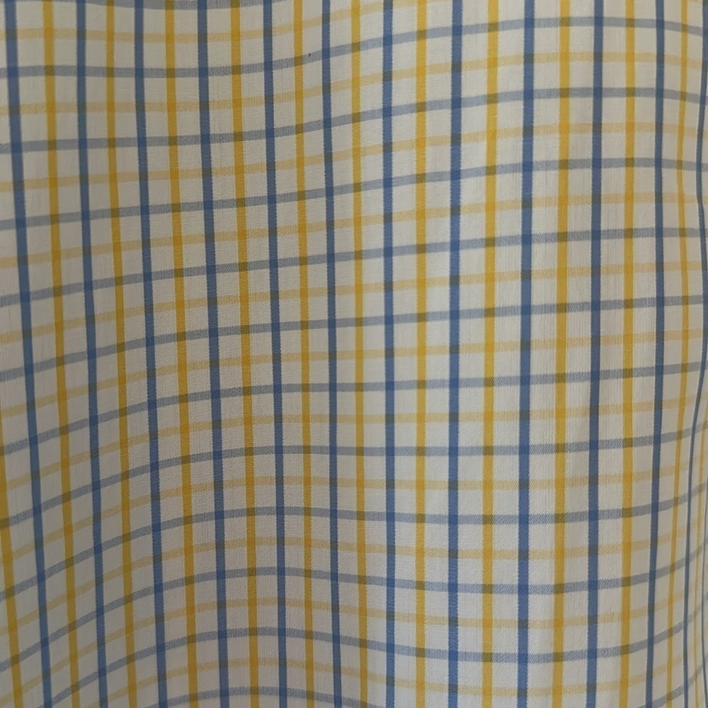 Ben Silver Mens Traditional Check Yellow/Blue Button Down Shirt Sz 16-34 Classic - Picture 5 of 13
